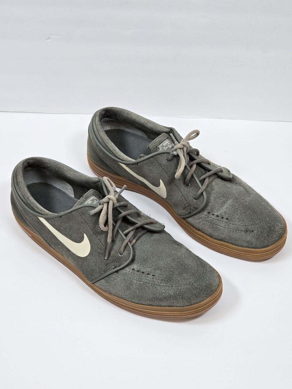 Nike SB Stefan Janoski Grey Suede Gum Sole Skate Shoes Sz 9.5